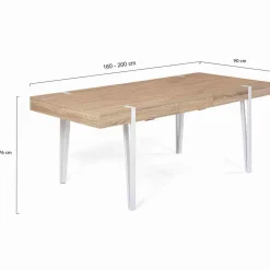 IDMarket Table à manger bois clair extensible 6-10 personnes avec pied épingle* Collection Design|Collection Vintage