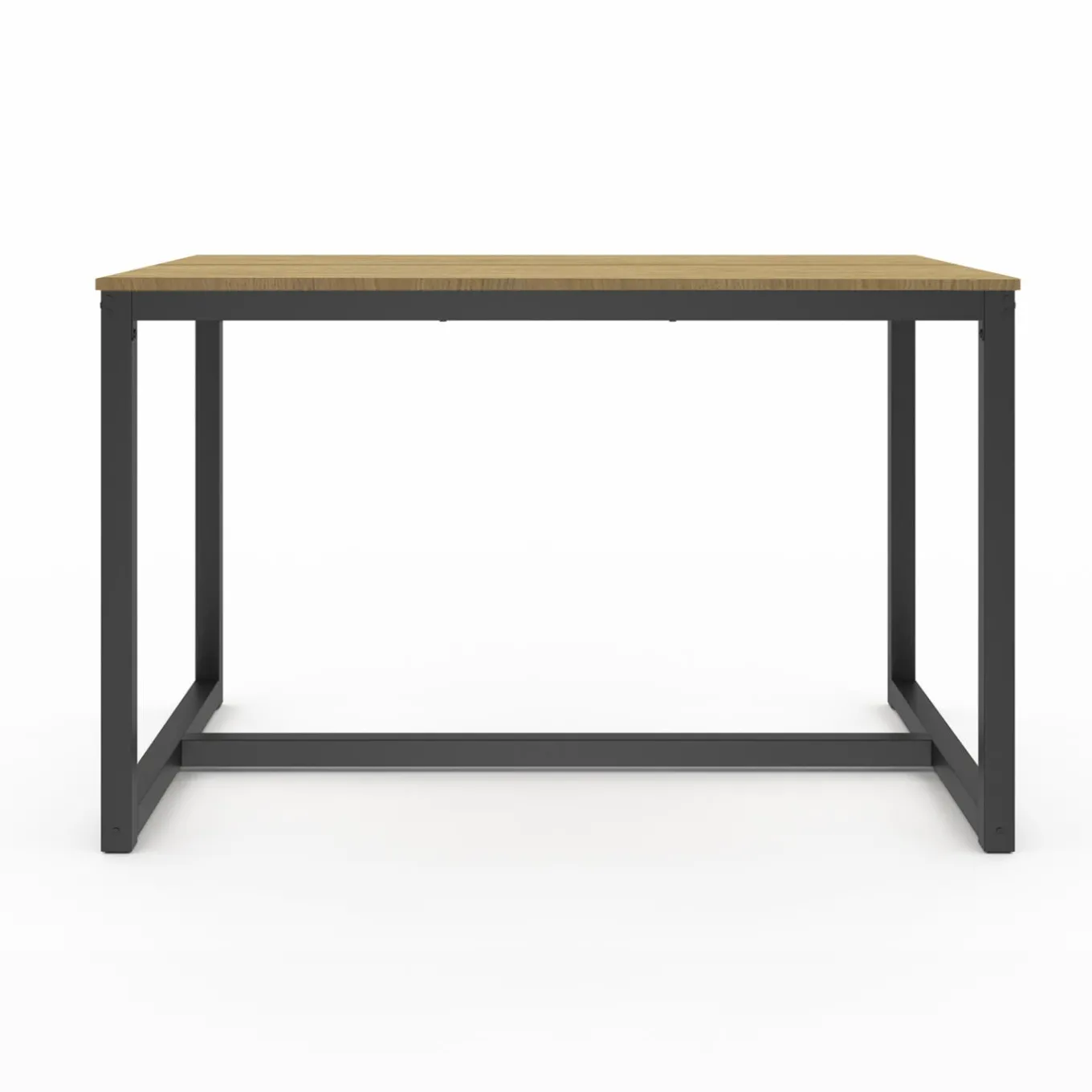 IDMarket Table à manger bois et métal noir 120 cm* Meubles En Bois|Collection Industrielle
