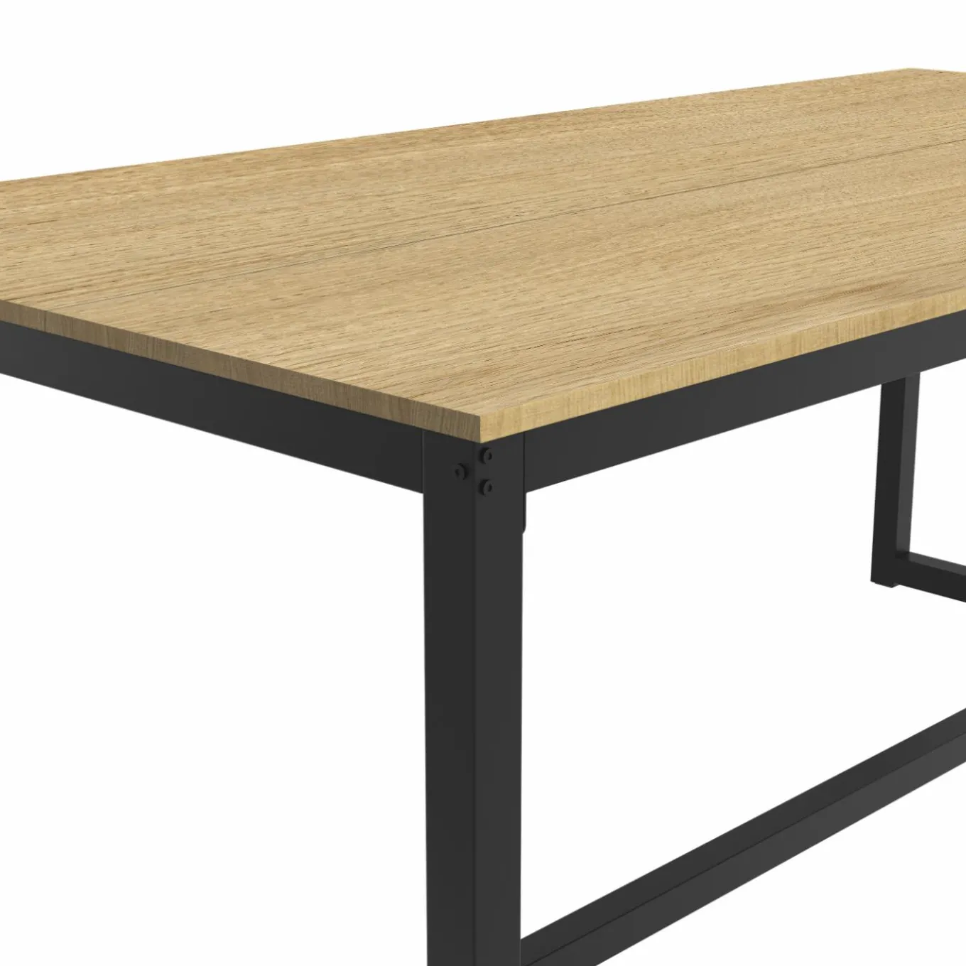 IDMarket Table à manger bois et métal noir 120 cm* Meubles En Bois|Collection Industrielle