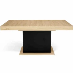 IDMarket Table à manger bois et noir 8 personnes 160 cm* Collection Design|Collection Moderne