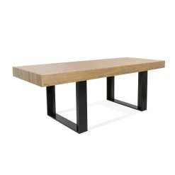 IDMarket Table à manger bois et noir 200 cm* Meubles En Bois|Collection Design