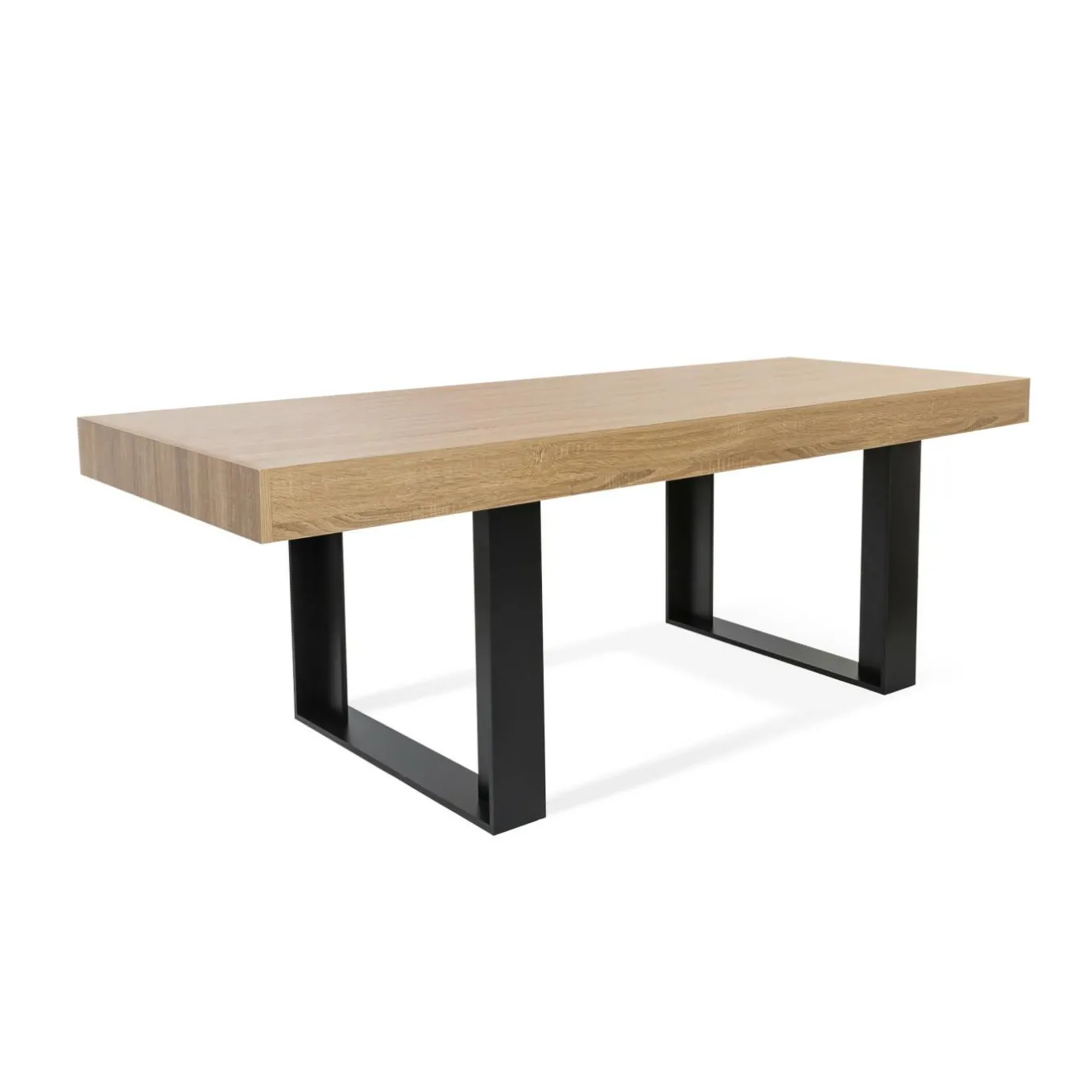 IDMarket Table à manger bois et noir 200 cm* Meubles En Bois|Collection Design