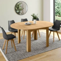 IDMarket Table à manger bois extensible ronde pour 4-8 personnes* Meubles En Bois|Collection Design