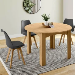 IDMarket Table à manger bois extensible ronde pour 4-8 personnes* Meubles En Bois|Collection Design