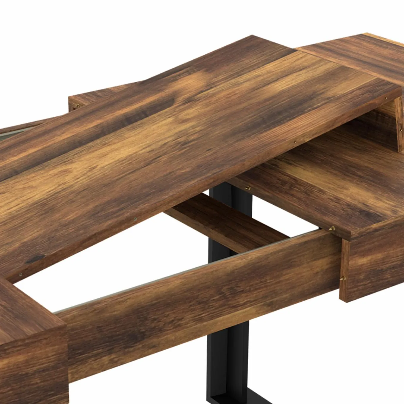 IDMarket Table à manger bois foncé extensible 6-10 personnes 160-200 cm* Collection Vintage|Tables