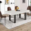 IDMarket Table à manger bois gris 160 cm* Collection Design|Collection Moderne