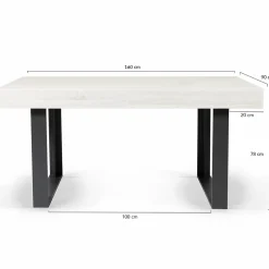 IDMarket Table à manger bois gris 160 cm* Collection Design|Collection Moderne