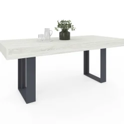 IDMarket Table à manger bois gris 200 cm* Collection Design|Collection Moderne