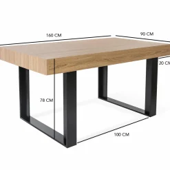 IDMarket Table à manger bois imitation hêtre 6 personnes* Meubles En Bois|Collection Design