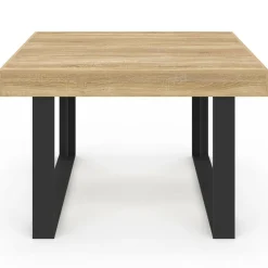 IDMarket Table à manger carrée 6 personnes bois et noir* Meubles En Bois|Tables