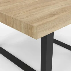 IDMarket Table à manger carrée 6 personnes bois et noir* Meubles En Bois|Tables