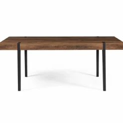 IDMarket Table à manger effet bois vieilli et métal noir 200 cm 10 personnes* Meubles En Bois|Collection Vintage