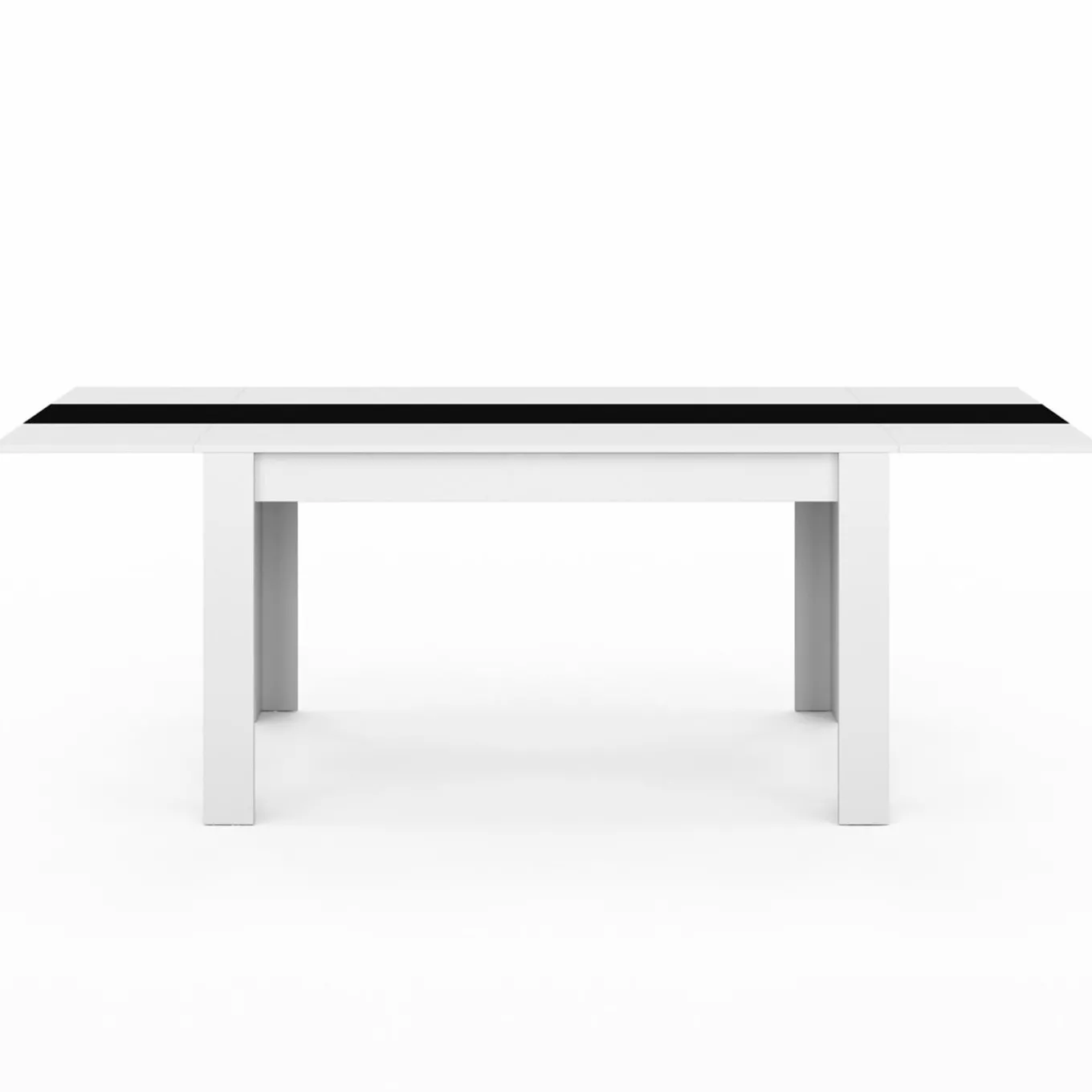 IDMarket Table à manger extensible rectangle blanche et noire 6-10 personnes 140-220 cm* Meubles Blancs|Collection Design