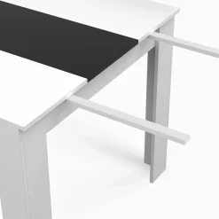 IDMarket Table à manger extensible rectangle blanche et noire 6-10 personnes 140-220 cm* Meubles Blancs|Collection Design