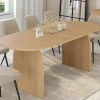 IDMarket Table à manger extensible ovale 6-10 personnes 160 - 200 cm en bois façon hêtre* Meubles En Bois|Tables