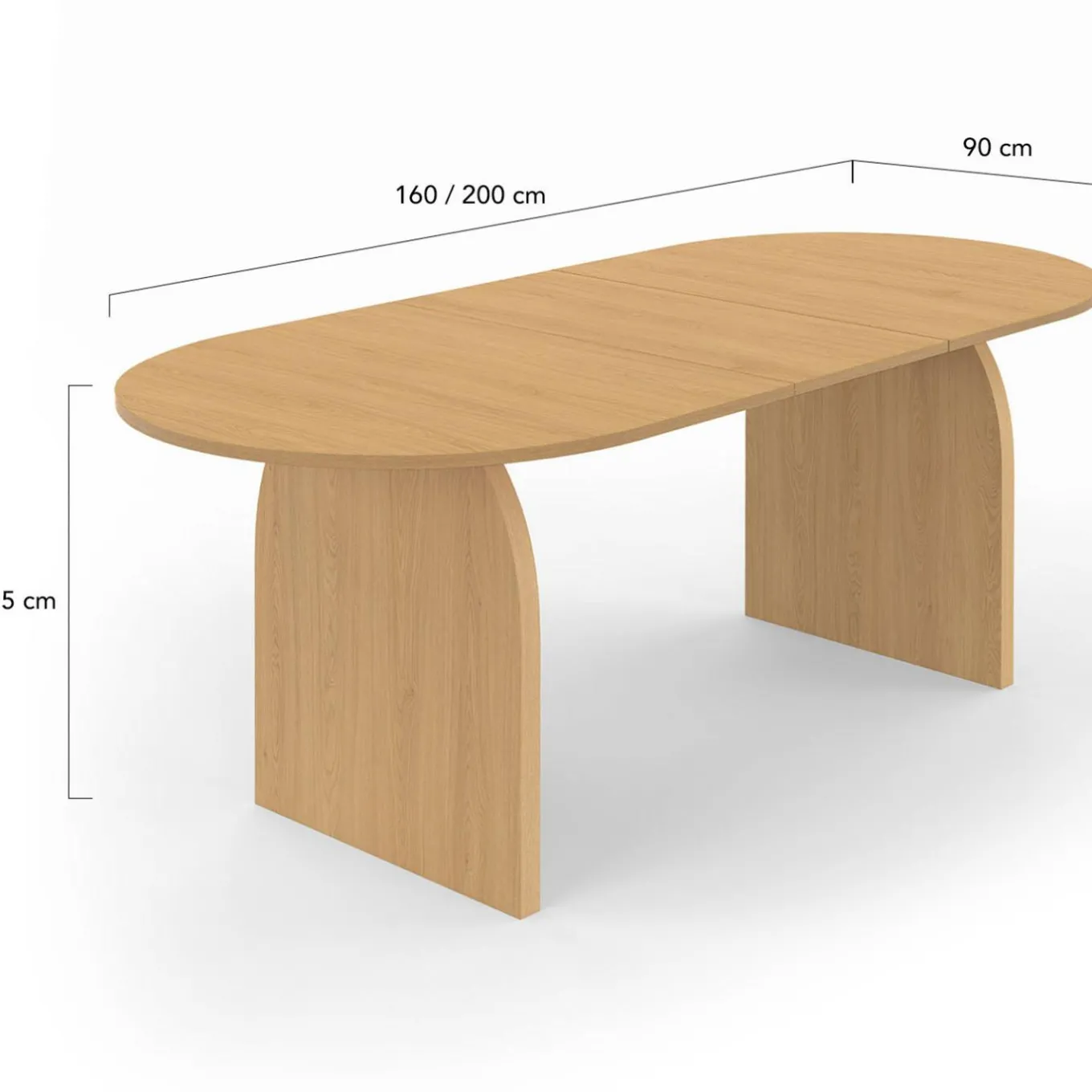 IDMarket Table à manger extensible ovale 6-10 personnes 160 - 200 cm en bois façon hêtre* Meubles En Bois|Tables