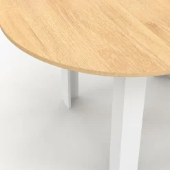 IDMarket Table à manger extensible ronde en bois 110-150 cm 4-8 personnes plateau façon hêtre* Meubles Blancs|Meubles En Bois