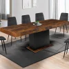 IDMarket Table à manger extensible bois effet vieilli et noir 6-10 personnes 160-200 cm* Collection Design|Collection Vintage