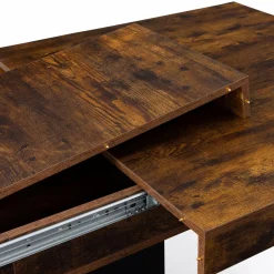 IDMarket Table à manger extensible bois effet vieilli et noir 6-10 personnes 160-200 cm* Collection Design|Collection Vintage