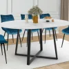 IDMarket Table à manger extensible ronde 4-8 personnes noire* Tables|Tables Et Chaises