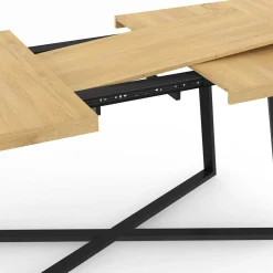 IDMarket Table à manger extensible rectangle 160-200 cm 6-10 personnes bois et noir* Collection Design|Collection Moderne