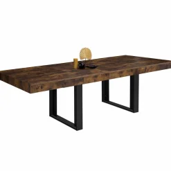 IDMarket Table à manger extensible rectangle bois et noir* Collection Design|Collection Vintage