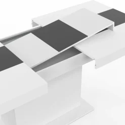 IDMarket Table à manger extensible rectangle blanche 160x200 cm* Collection Design|Tables Et Chaises