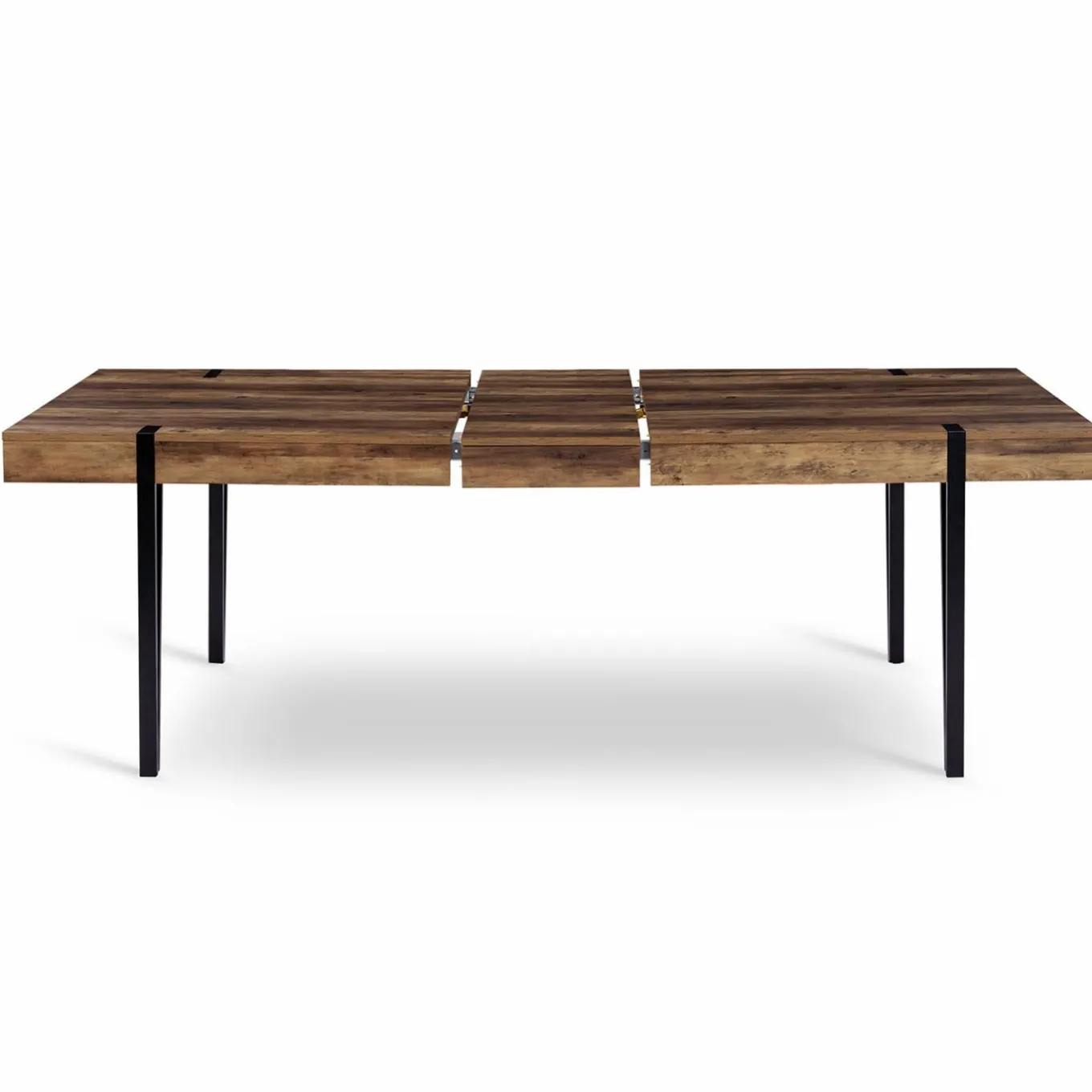 IDMarket Table à manger extensible en bois pieds épingle noir 8-12 personnes 200-240 cm* Collection Vintage|Tables