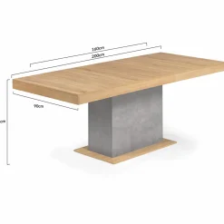 IDMarket Table à manger extensible 6-10 personnes bois et effet béton* Collection Design|Collection Moderne