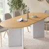 IDMarket Table à manger extensible ovale MARTHE 6 -10 personnes bois façon hêtre et blanc 160-200 cm* Meubles Blancs|Meubles En Bois