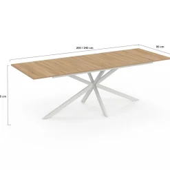 IDMarket Table à manger extensible rectangle pied araignée bois* Salle À Manger Complète|Tables Et Chaises