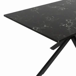 IDMarket Table à manger extensible effet marbre noir* Collection Design|Collection Moderne