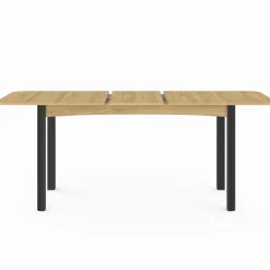 IDMarket Table à manger extensible rectangulaire bois et noir* Tables