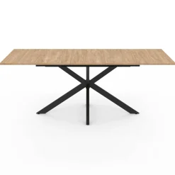 IDMarket Table à manger extensible 6-10 personnes bois et noir 160-200 cm* Collection Industrielle|Salle À Manger Complète