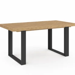 IDMarket Table à manger extensible rectangulaire effet chevrons et noir* Collection Design|Tables