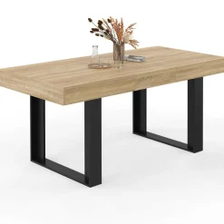IDMarket Table à manger extensible 120-160 cm 4-6 personnes noire et bois* Meubles En Bois|Tables
