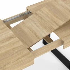 IDMarket Table à manger extensible 120-160 cm 4-6 personnes noire et bois* Meubles En Bois|Tables