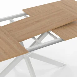 IDMarket Table à manger extensible rectangulaire bois et blanc* Tables