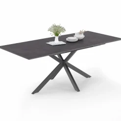 IDMarket Table à manger extensible 6 à 10 personnes avec plateau effet béton pied araignée* Collection Design|Tables