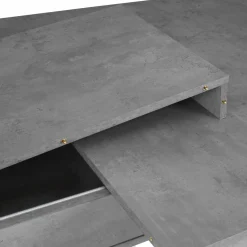 IDMarket Table à manger extensible béton et blanc 6-10 personnes 160-200 cm* Collection Design|Collection Moderne