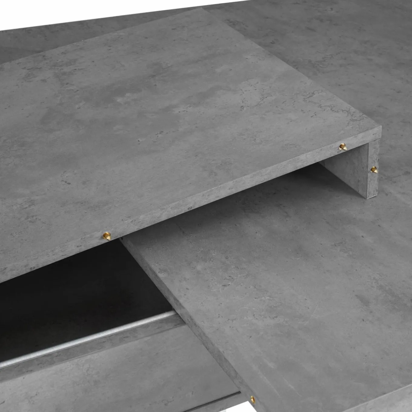 IDMarket Table à manger extensible béton et blanc 6-10 personnes 160-200 cm* Collection Design|Collection Moderne