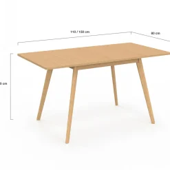 IDMarket Table à manger extensible 4-8 places 110-150 cm effet bois* Collection Contemporaine|Tables