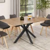 IDMarket Table à manger extensible rectangle 120-160 cm 4-8 personnes pied araignée bois et noir* Tables|Tables Et Chaises