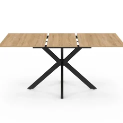 IDMarket Table à manger extensible rectangle 120-160 cm 4-8 personnes pied araignée bois et noir* Tables|Tables Et Chaises