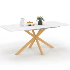 IDMarket Table à manger extensible rectangle 6-10 personnes bois* Meubles En Bois|Tables