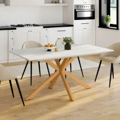 IDMarket Table à manger extensible rectangle 6-10 personnes bois* Meubles En Bois|Tables