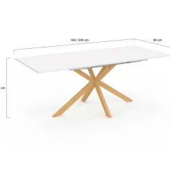 IDMarket Table à manger extensible rectangle 6-10 personnes bois* Meubles En Bois|Tables