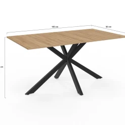 IDMarket Table à manger industrielle 160 cm* Meubles En Bois|Collection Industrielle