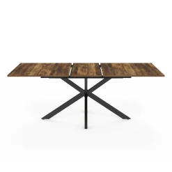 IDMarket Table à manger industrielle extensible 6-10 personnes bois foncé 160-200 cm* Collection Vintage|Tables
