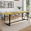 IDMarket Table à manger industrielle extensible bois et métal 8-12 personnes* Tables|Tables Et Chaises